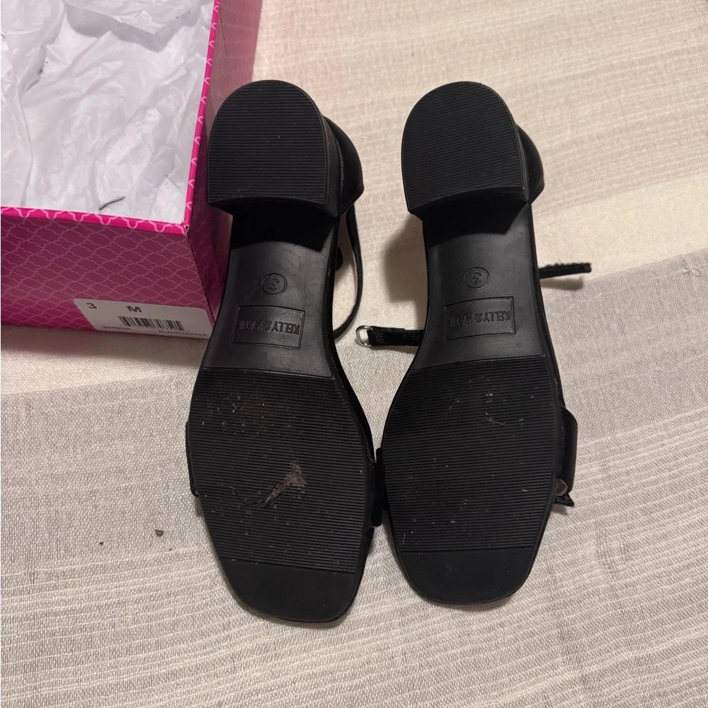 Kelly and Katie Chic Black Kids Dress Shoes with Bow size 3